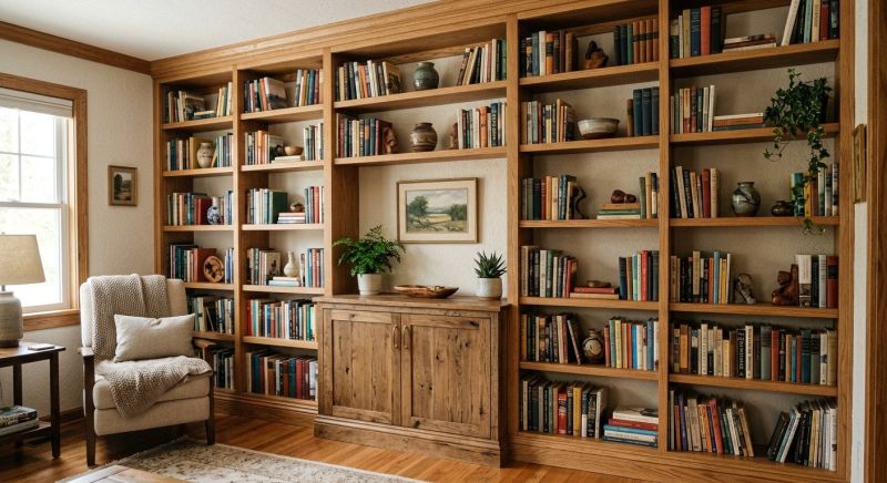 Custom Bookshelves Installation in Durham, NC